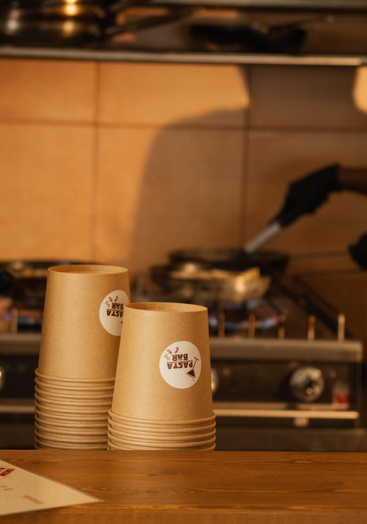 Fresh handmade pasta being prepared at Pasta Bar Santorini, Oia