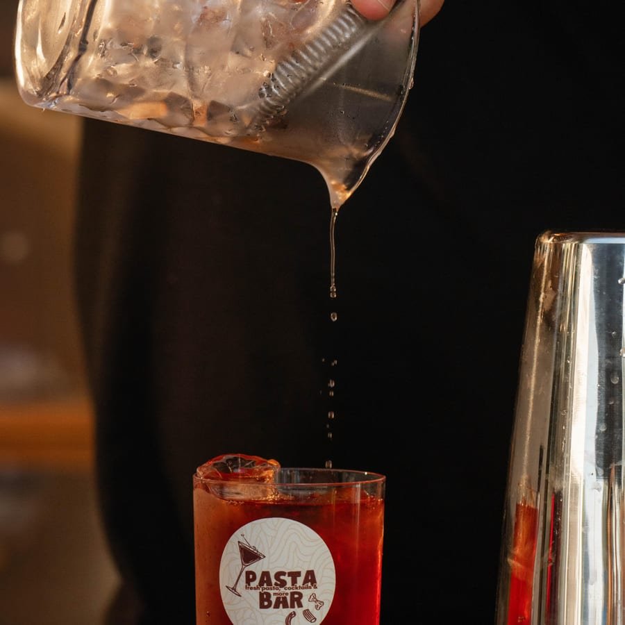 Signature cocktail at Pasta Bar Santorini
