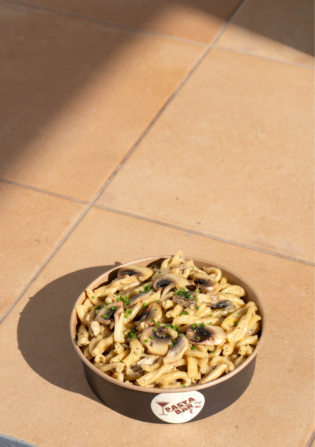 Truffle Pasta — fresh handmade pasta, served at Pasta Bar Santorini
